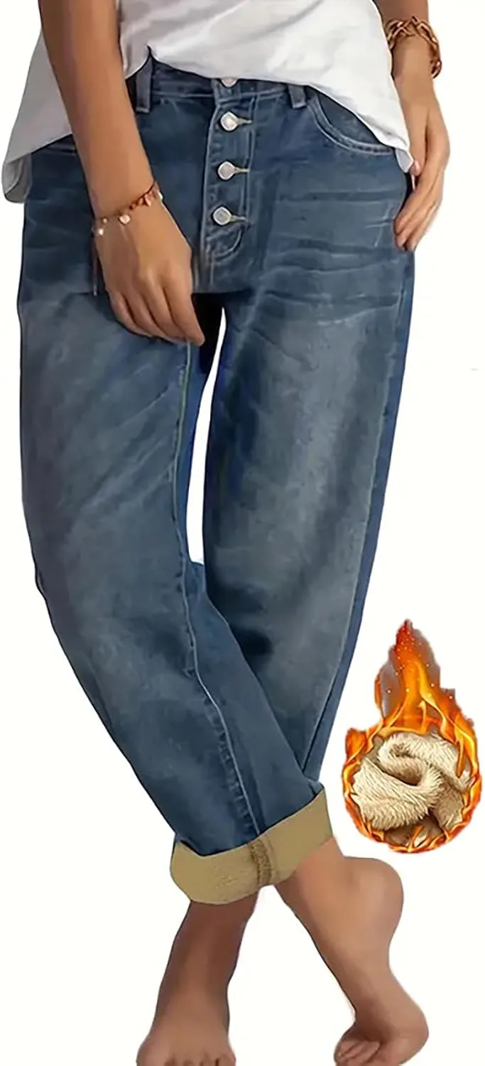 Женские зимние джинсы с флисовой подкладкой Sherpa, высокие и свободные TACSTRUN
Женские зимние джинсы с флисовой подкладкой Sherpa, высокие и свободные TACSTRUN