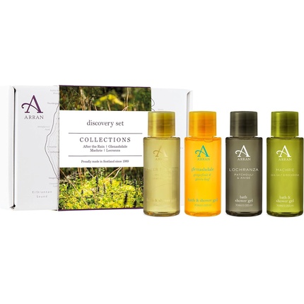 Arran Sense of Scotland Unisex Shower Gel Discovery Gift Set After the Rain, Glenashdale, Lochranza & Machrie Collections 30 мл 1,05 унции Смешанная коллекция
Arran Sense of Scotland Unisex Shower Gel Discovery Gift Set After the Rain, Glenashdale, Lochranza & Machrie Collections 30 мл 1,05 унции Смешанная коллекция
