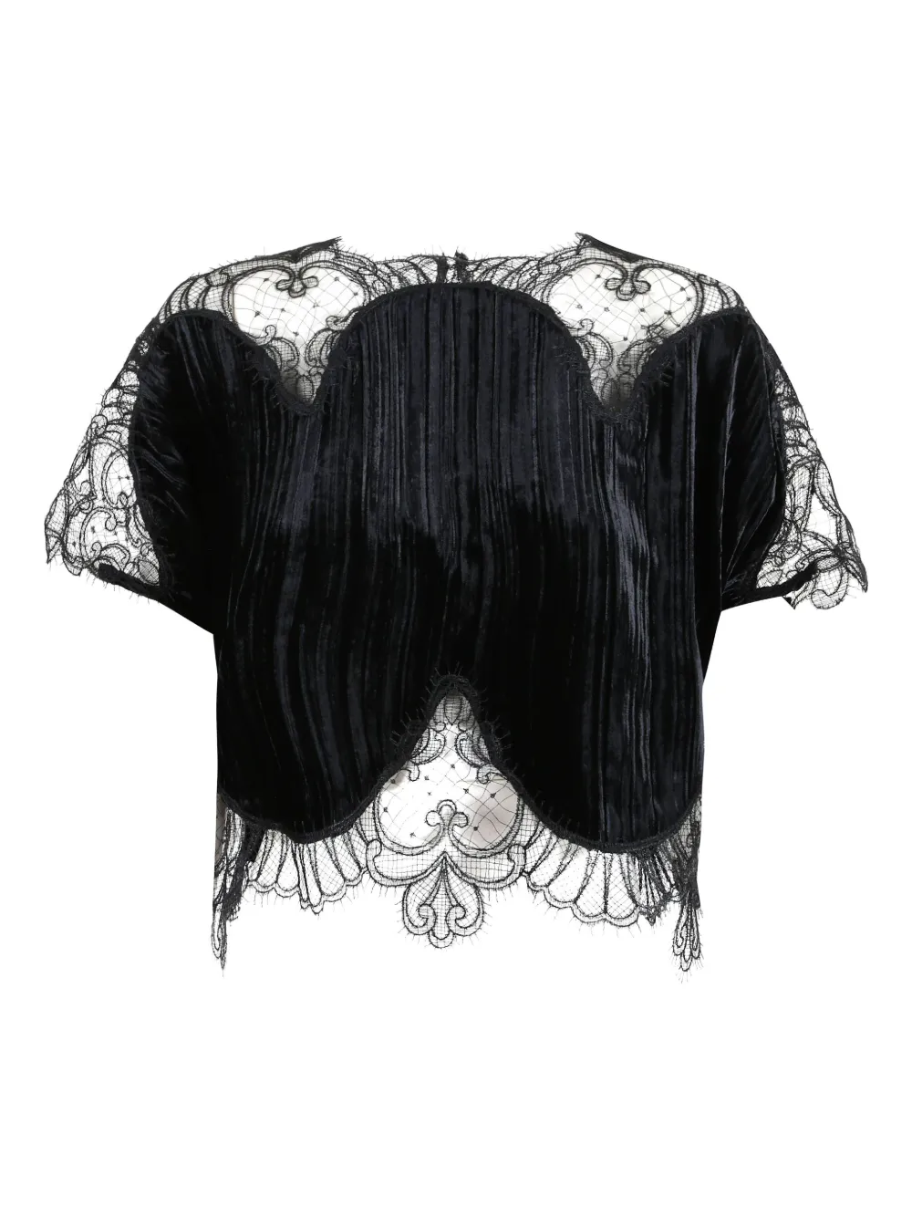 Велюровый топ Zaira с кружевными деталями Costarellos, черный
Велюровый топ Zaira с кружевными деталями Costarellos, черный