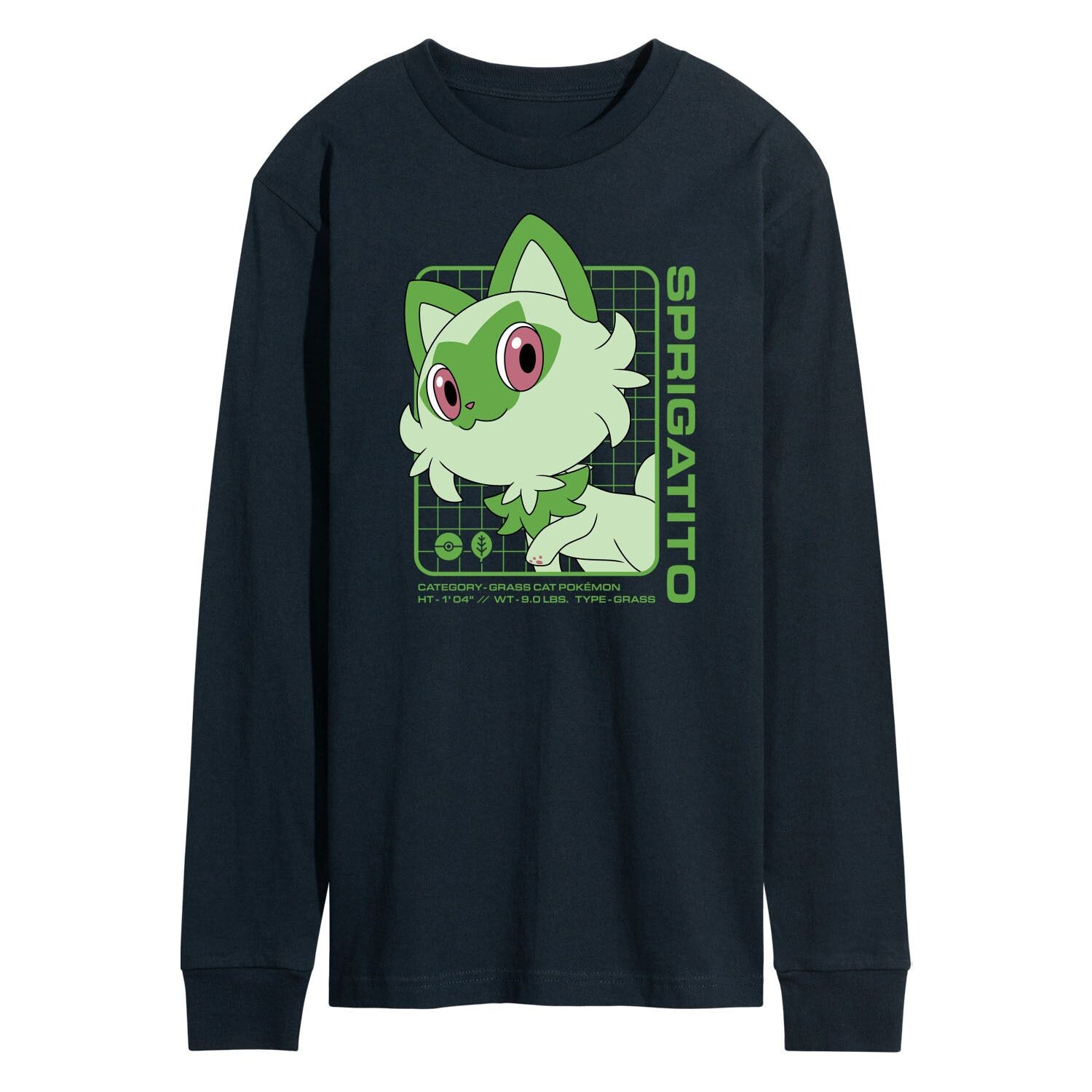 Мужская футболка с длинными рукавами и рисунком Pokemon Sprigatito Stats Licensed Character
Мужская футболка с длинными рукавами и рисунком Pokemon Sprigatito Stats Licensed Character