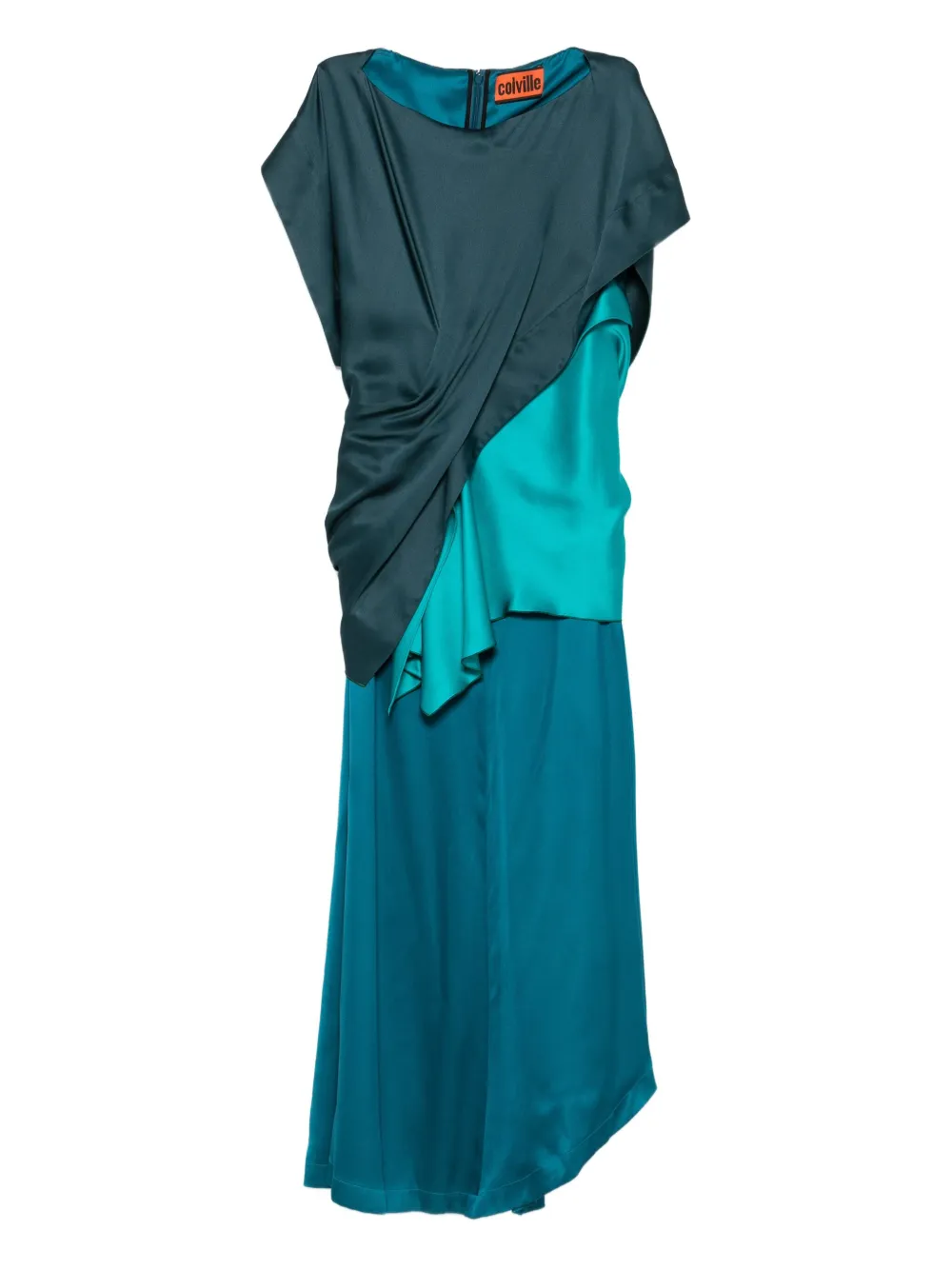 Шелковое платье Seung с драпировкой colville, зеленый 
Шелковое платье Seung с драпировкой colville, зеленый