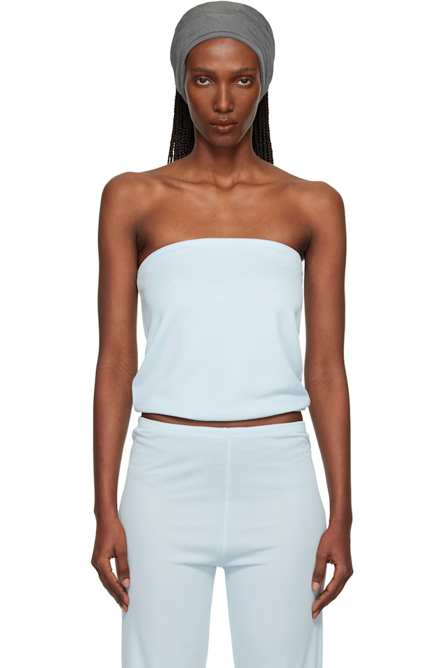 Bambou Roger Kwong Синий топ-бюстье из блестящего крепового джерси
Bambou Roger Kwong Синий топ-бюстье из блестящего крепового джерси