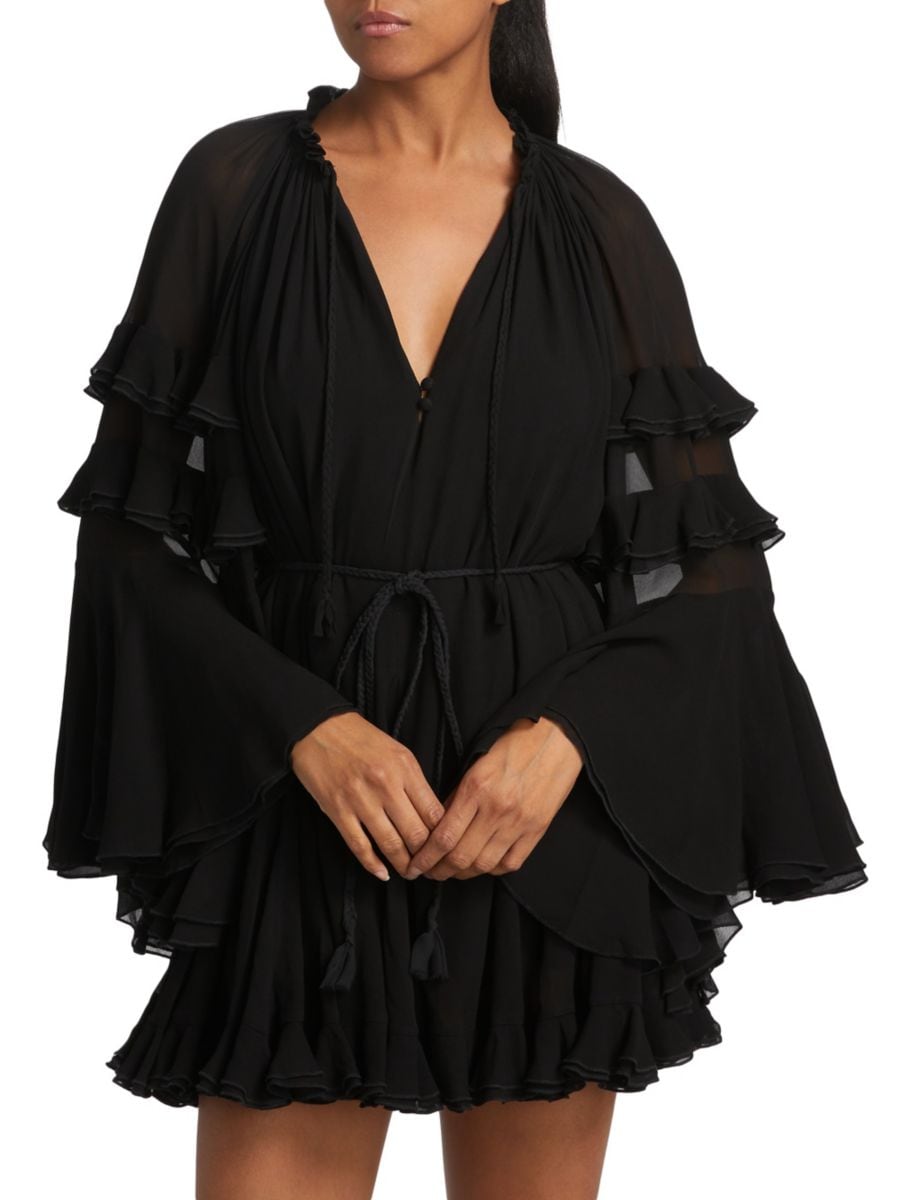 Мини-платье Adaline со сборками и завязками на талии Alice + Olivia, черный
Мини-платье Adaline со сборками и завязками на талии Alice + Olivia, черный