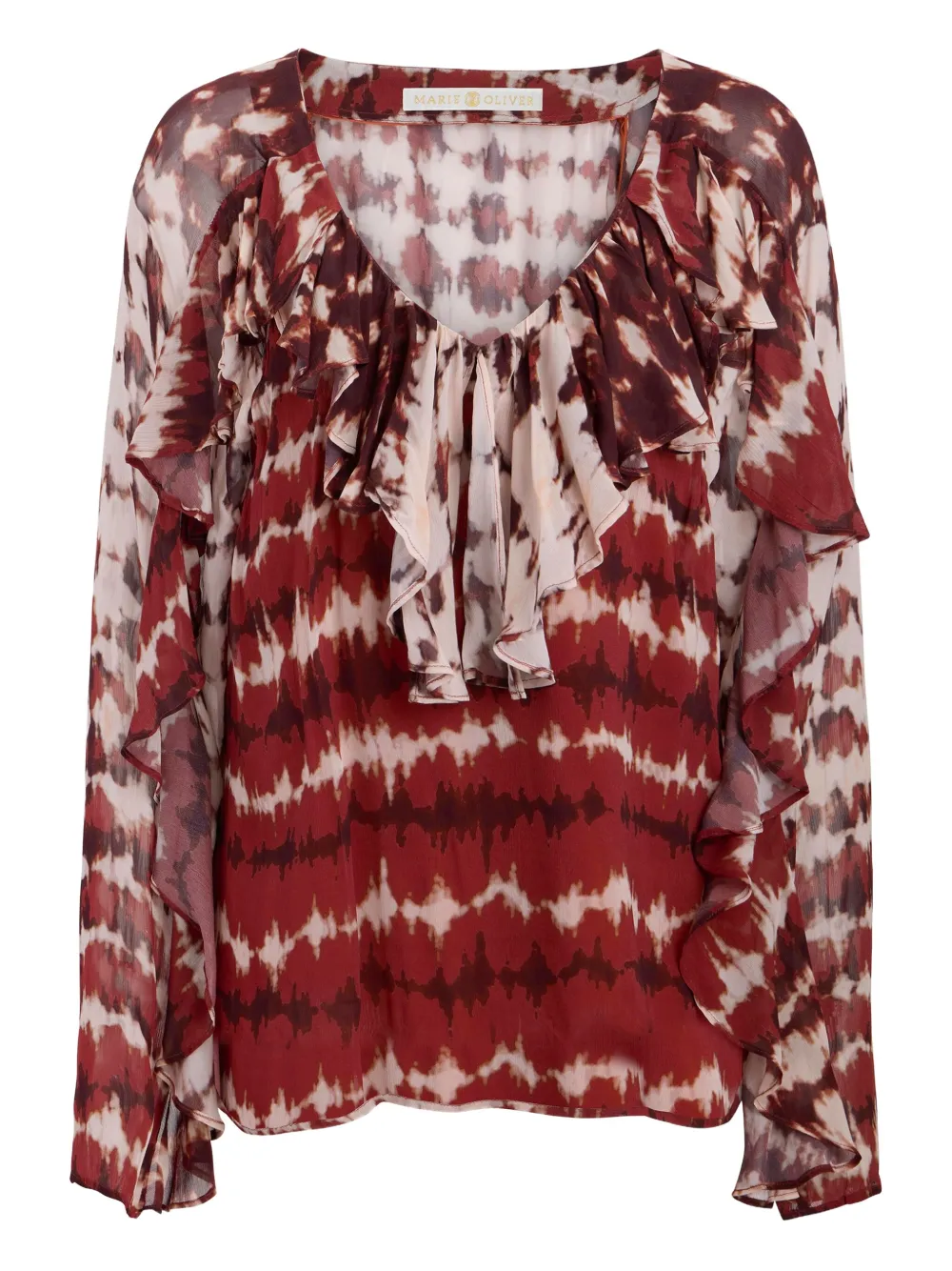 Блузка Trudy с оборками и принтом тай-дай Marie Oliver, красный
Блузка Trudy с оборками и принтом тай-дай Marie Oliver, красный