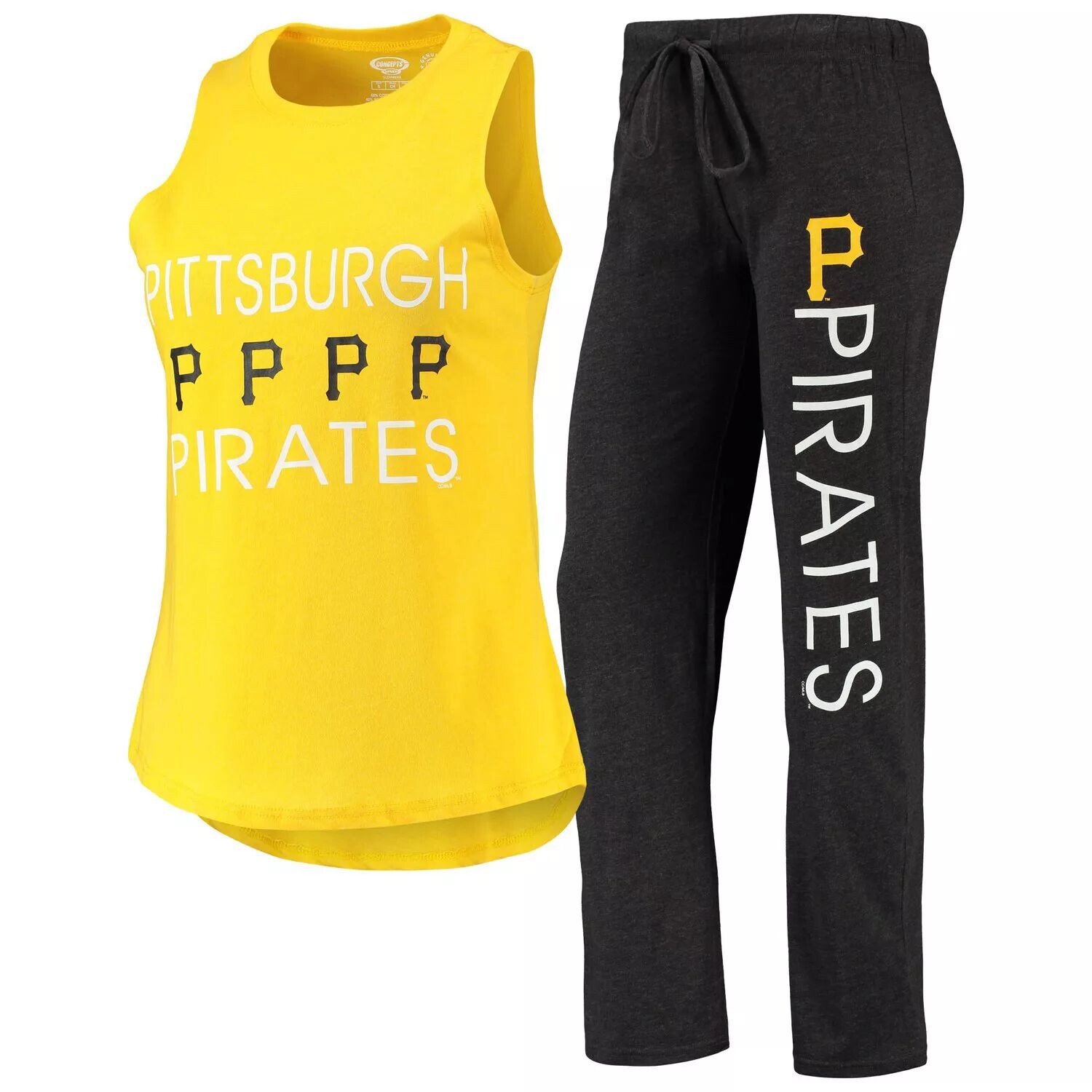 Женский спортивный комплект черного/золотого цвета Pittsburgh Pirates Meter Muscle Майка и брюки для сна
Женский спортивный комплект черного/золотого цвета Pittsburgh Pirates Meter Muscle Майка и брюки для сна