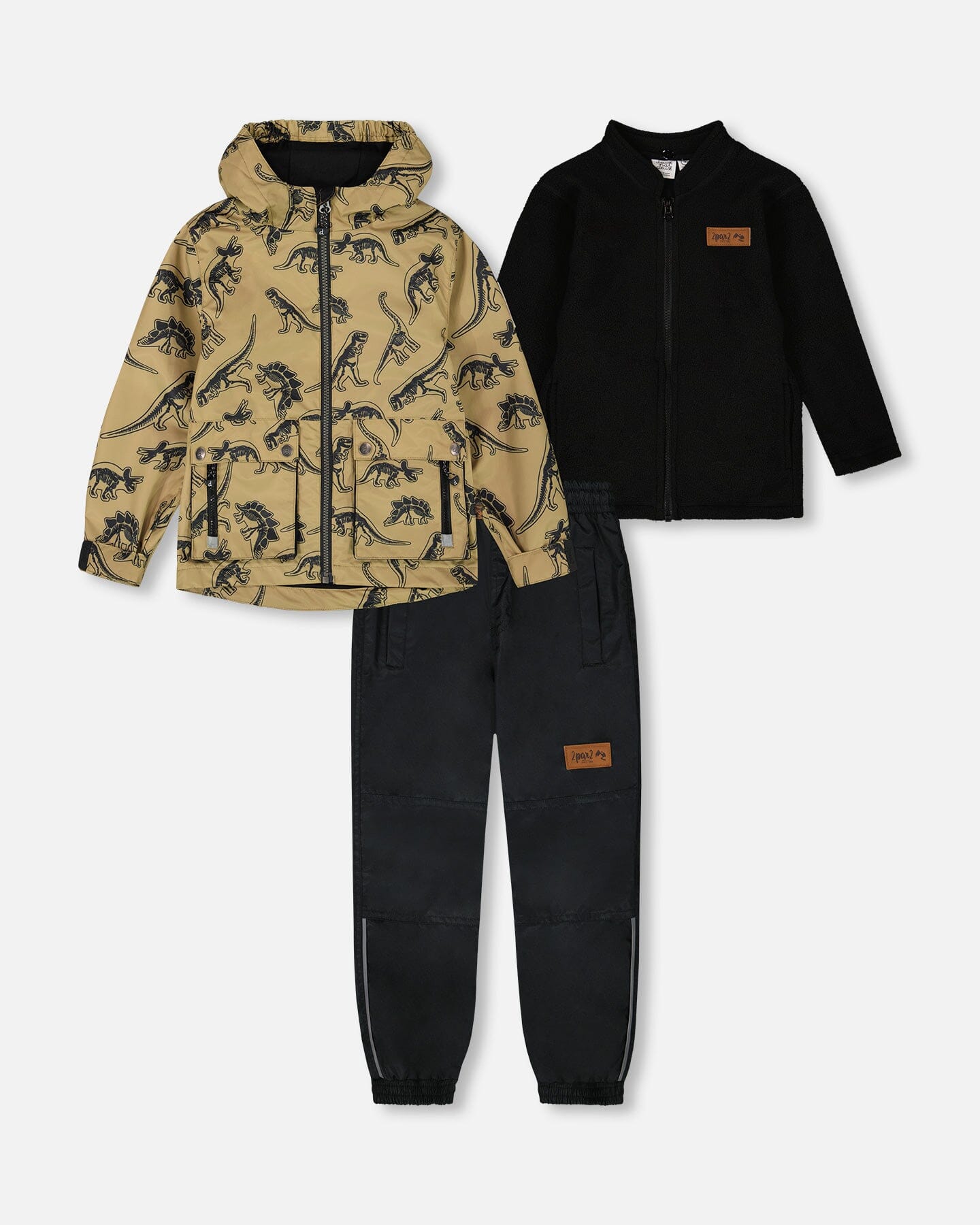 3-в-1 комплект верхней одежды на межсезонье "Черный динозавр" на бежевом фоне Deux par Deux
3-в-1 комплект верхней одежды на межсезонье "Черный динозавр" на бежевом фоне Deux par Deux