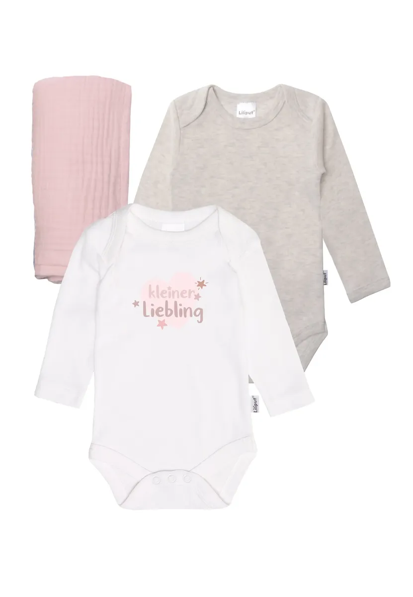 Пакет начального оснащения Liliput "маленький дорогой" с милой надписью на передней панели, серый
Пакет начального оснащения Liliput "маленький дорогой" с милой надписью на передней панели, серый