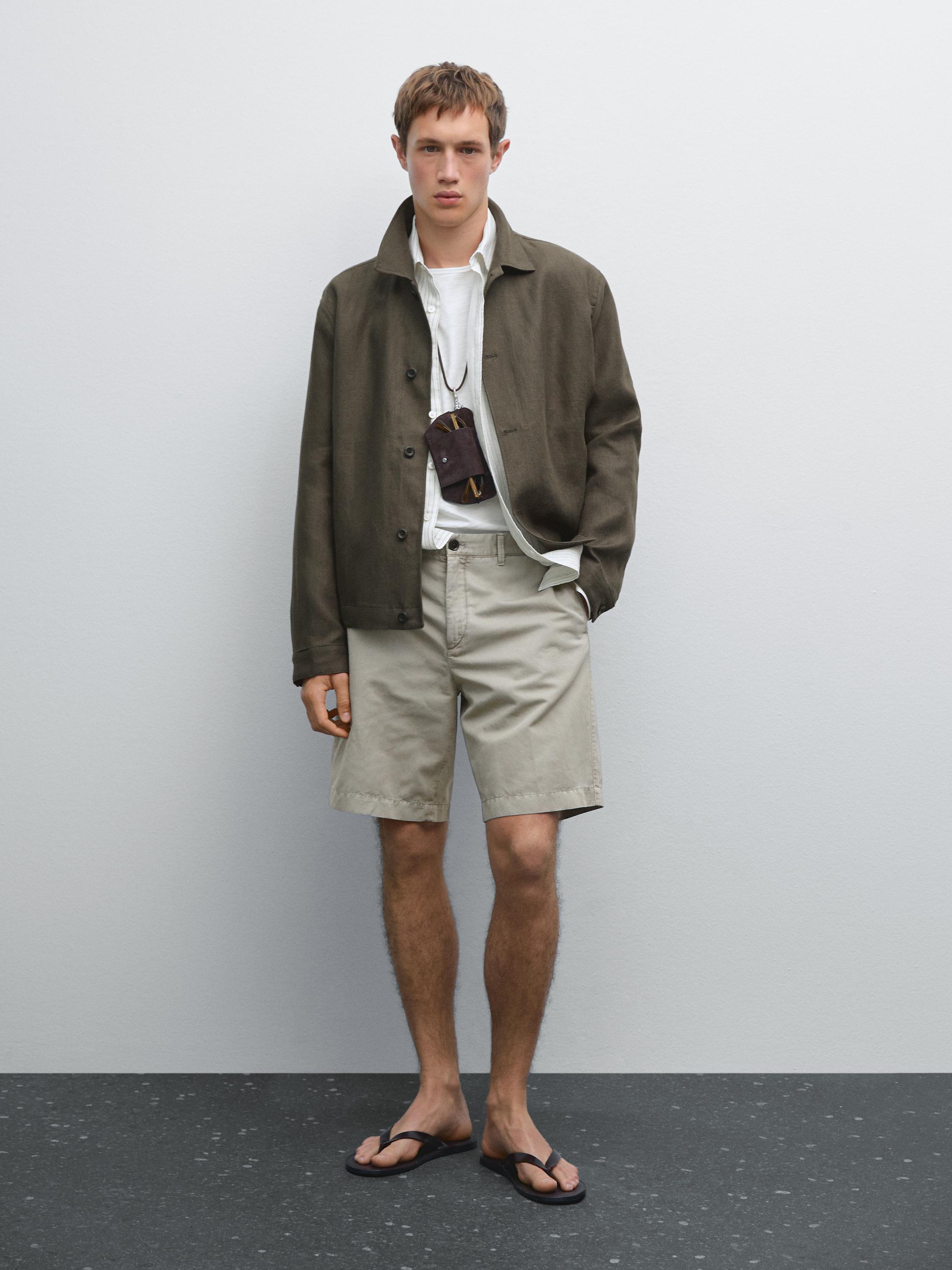 Легкие бермуды из льняной смеси Massimo Dutti, зеленый
Легкие бермуды из льняной смеси Massimo Dutti, зеленый