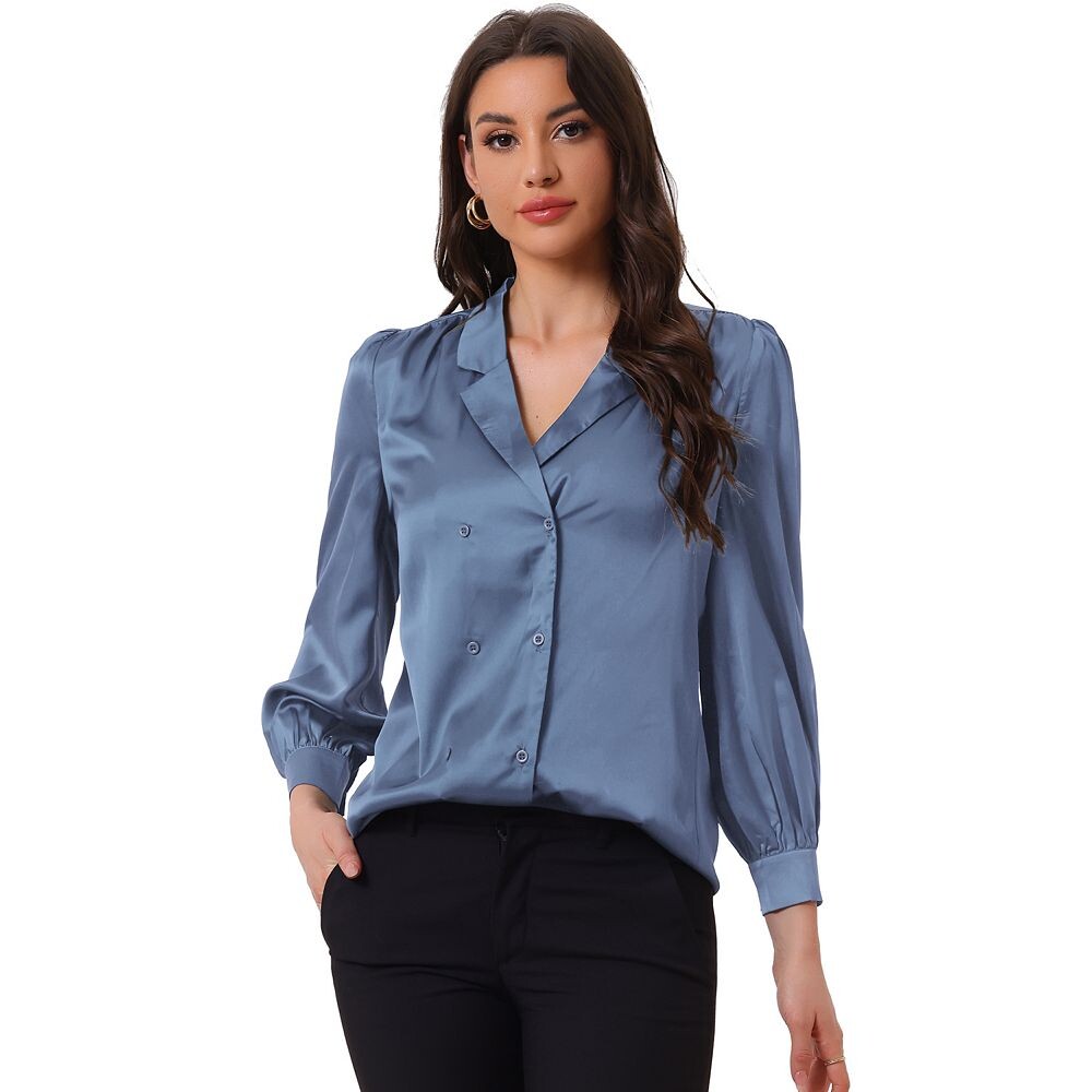 Деловая повседневная рубашка на пуговицах для женщин, атласная блузка с длинным рукавом ALLEGRA K, цвет Grey Blue
Деловая повседневная рубашка на пуговицах для женщин, атласная блузка с длинным рукавом ALLEGRA K, цвет Grey Blue