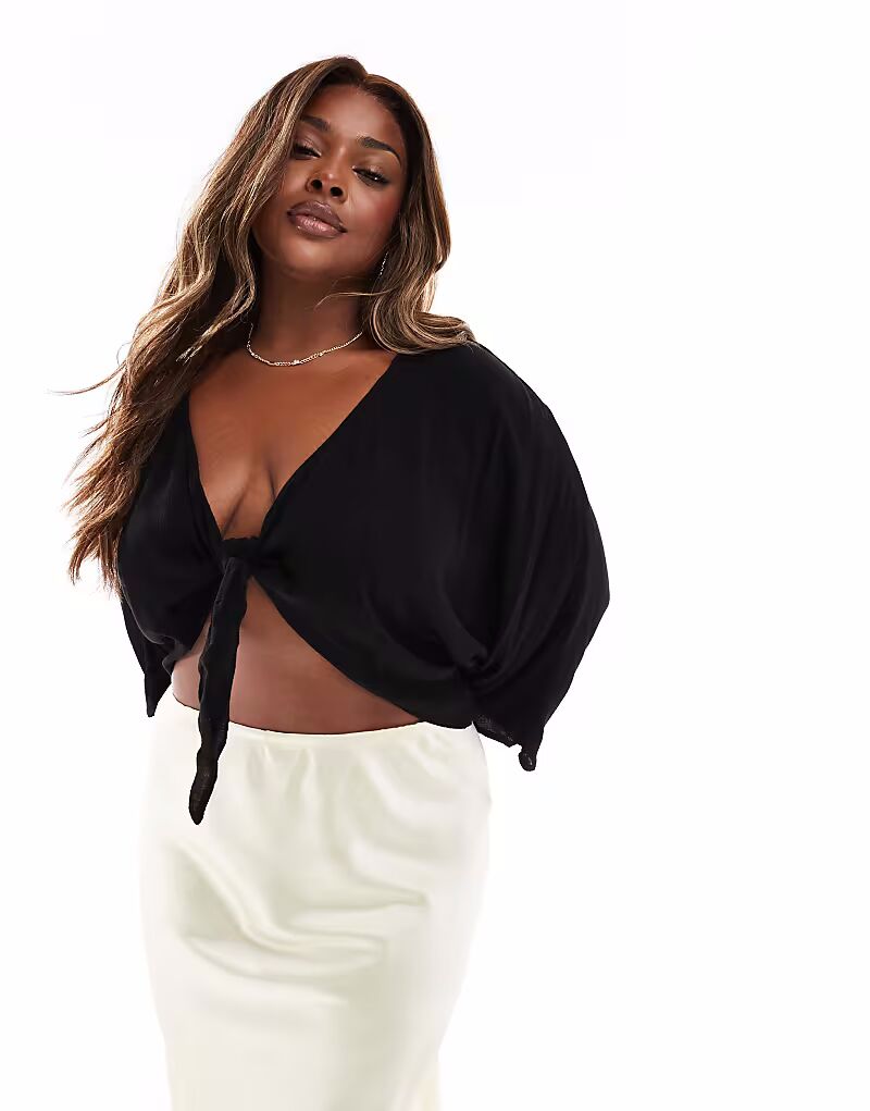 Блузка ONLY Curve с узлом спереди черного цвета
Блузка ONLY Curve с узлом спереди черного цвета