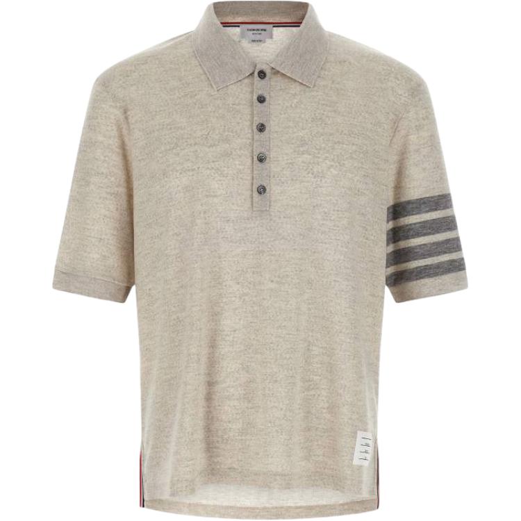 Шерстяная рубашка-поло с четырьмя полосами Thom Browne, серый
Шерстяная рубашка-поло с четырьмя полосами Thom Browne, серый