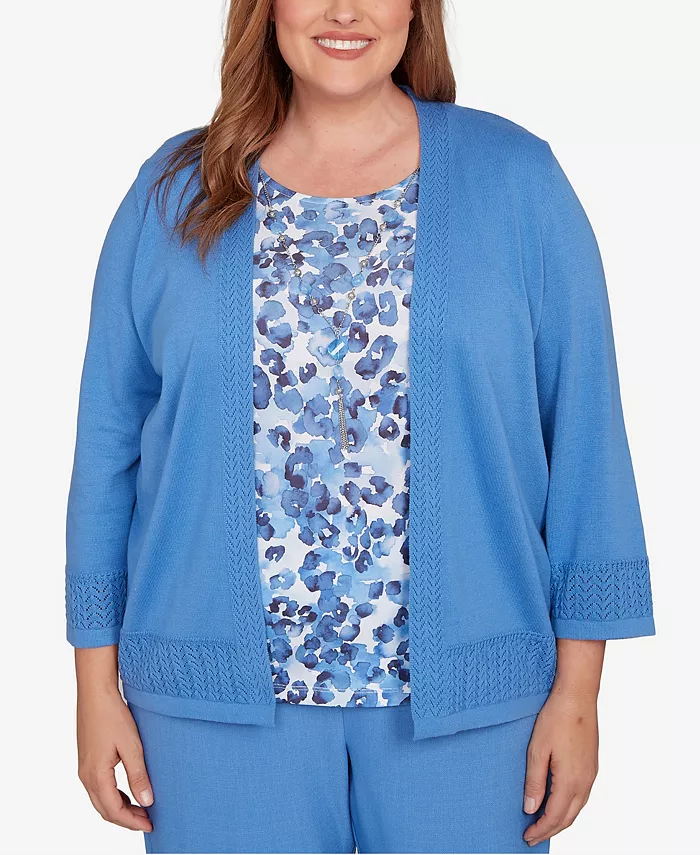 Большой размер, как обычно, два в одном, надеваемый свитер цвета барвинка Alfred Dunner, синий
Большой размер, как обычно, два в одном, надеваемый свитер цвета барвинка Alfred Dunner, синий