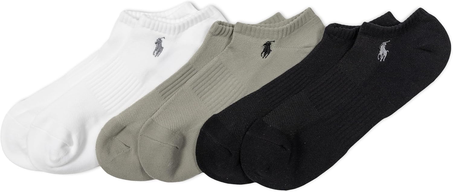 Мужские спортивные носки Polo Ralph Lauren Tech Athletic Low Cut с амортизирующей поддержкой свода стопы (3 пары), Black
Мужские спортивные носки Polo Ralph Lauren Tech Athletic Low Cut с амортизирующей поддержкой свода стопы (3 пары), Black