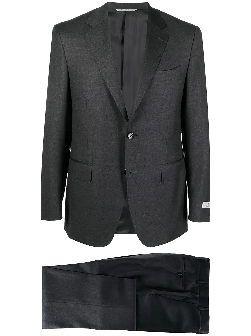 Костюм с однобортным пиджаком Canali, серый 
Костюм с однобортным пиджаком Canali, серый