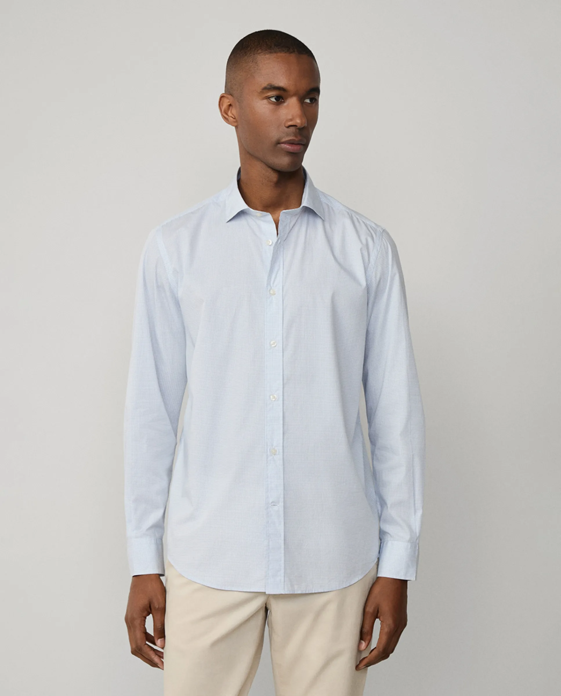 Мужская хлопковая поплиновая рубашка в мелкую клетку fit club Façonnable, синий
Мужская хлопковая поплиновая рубашка в мелкую клетку fit club Façonnable, синий