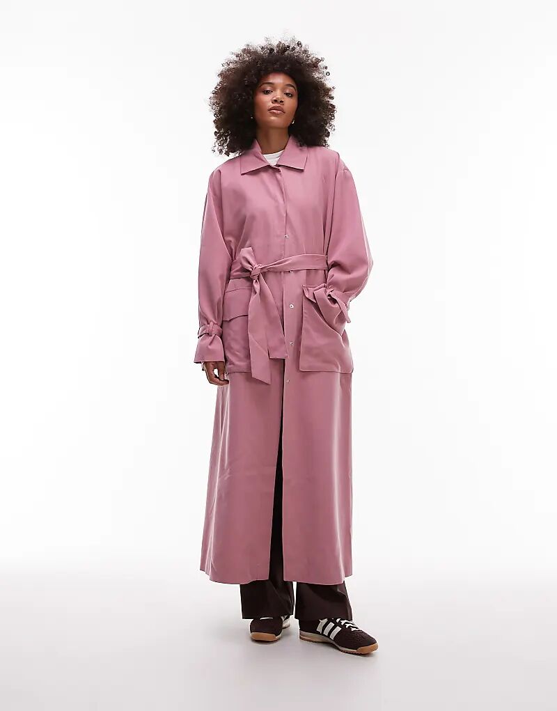 Пальто-вешалка с поясом и карманами ASOS DESIGN, темно-розовое
Пальто-вешалка с поясом и карманами ASOS DESIGN, темно-розовое