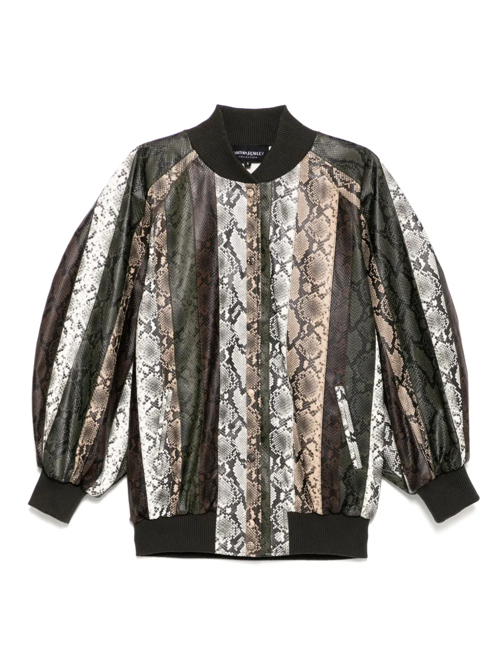 Бомбер с тиснением под кожу змеи Cynthia Rowley, зеленый
Бомбер с тиснением под кожу змеи Cynthia Rowley, зеленый