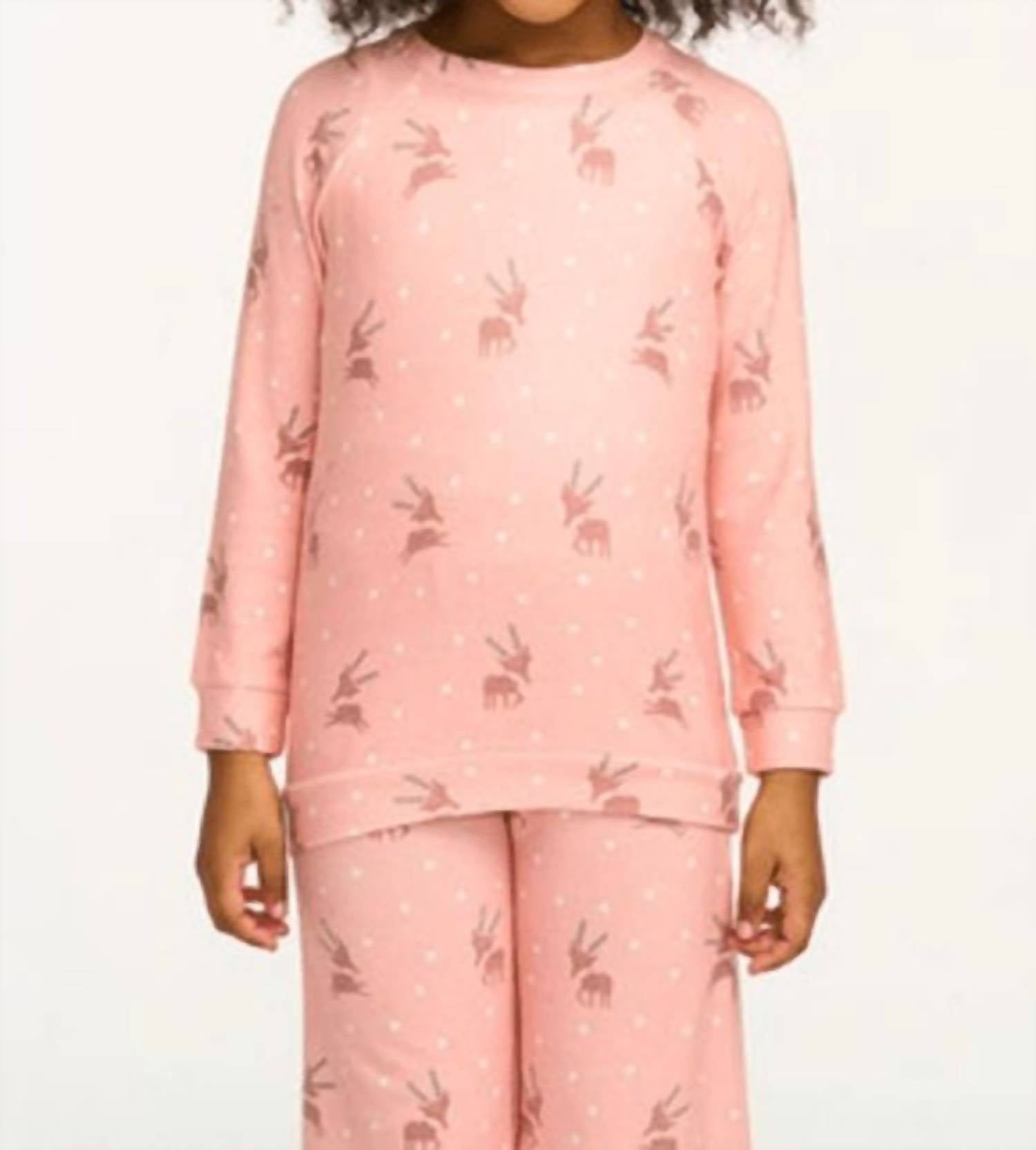 Детский розовый свитер с оленями для девочек Chaser
Детский розовый свитер с оленями для девочек Chaser