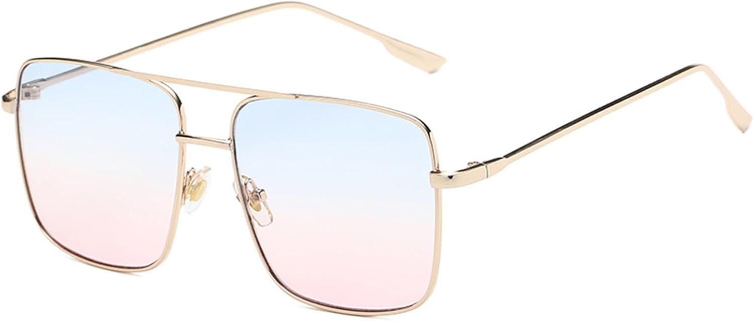 Модные большие квадратные солнцезащитные очки для женщин и мужчин, с двойной перемычкой, металлической оправой и плоскими зеркальными линзами Bsreyeop, (Gold Frame/Blue Pink Lens B4)
Модные большие квадратные солнцезащитные очки для женщин и мужчин, с двойной перемычкой, металлической оправой и плоскими зеркальными линзами Bsreyeop, (Gold Frame/Blue Pink Lens B4)
