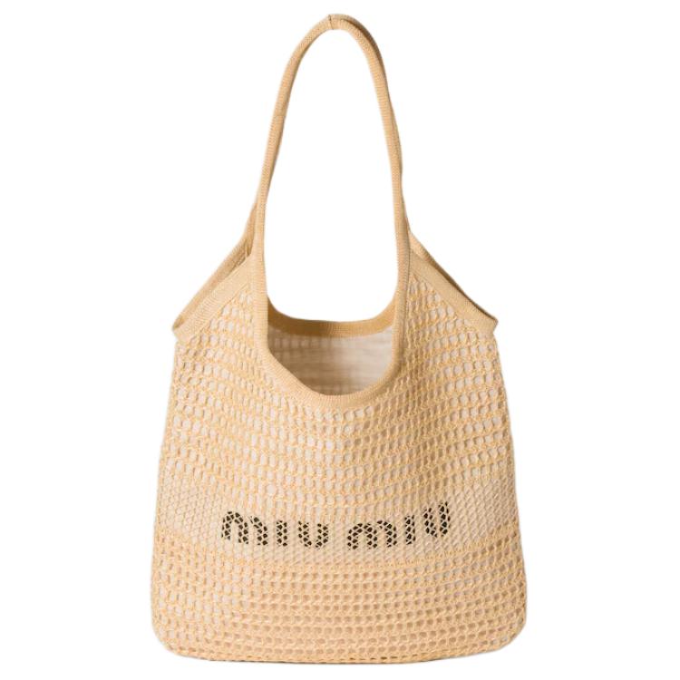 MIU MIU Айви Вязка Плечевая Сумка Женская Натуральная 
MIU MIU Айви Вязка Плечевая Сумка Женская Натуральная