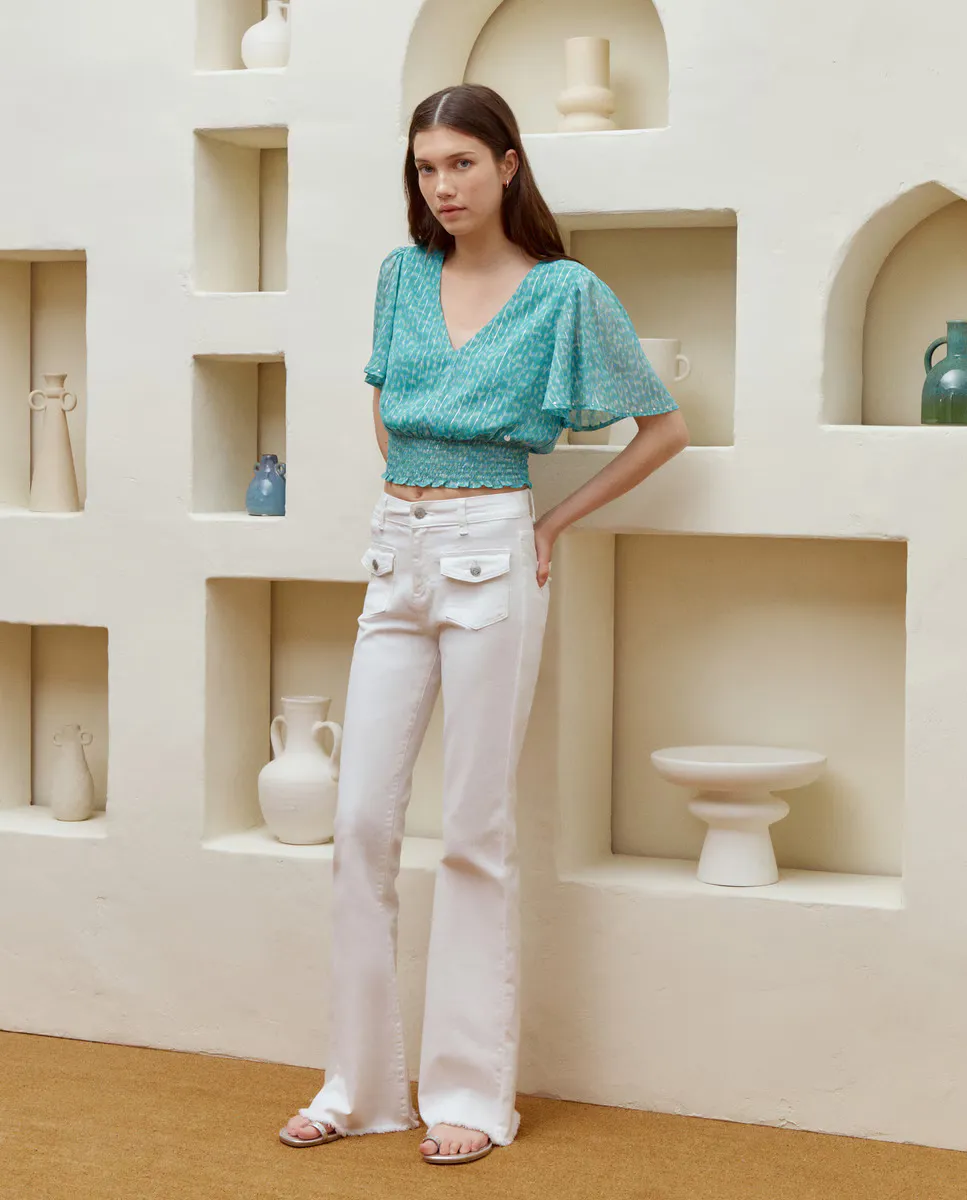 Женские ковбойские джинсы с расклешенным голенищем Green Coast, цвет 120 Crudo
Женские ковбойские джинсы с расклешенным голенищем Green Coast, цвет 120 Crudo