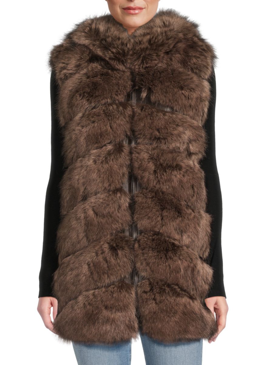 Удлиненный жилет с капюшоном из искусственного меха с шевронным узором BELLE FARE, цвет Rust
Удлиненный жилет с капюшоном из искусственного меха с шевронным узором BELLE FARE, цвет Rust