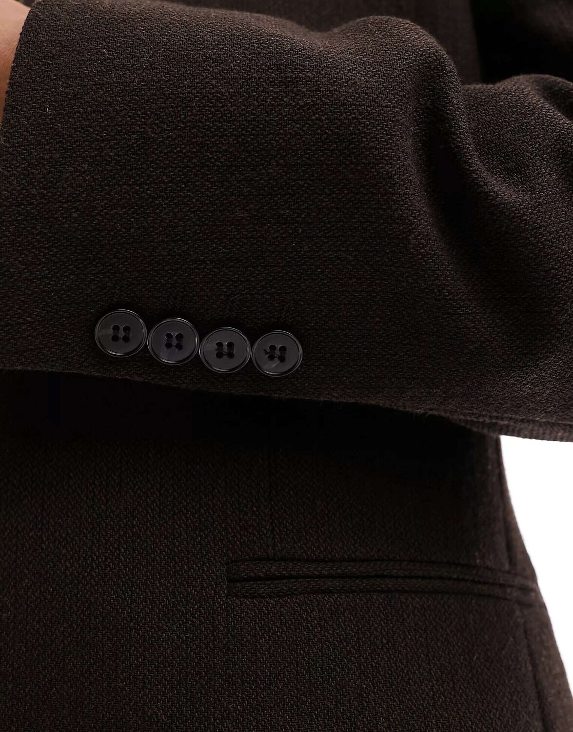 Темно-коричневый узкий пиджак из смесовой шерсти ASOS Wedding из плетеной ткани
Темно-коричневый узкий пиджак из смесовой шерсти ASOS Wedding из плетеной ткани