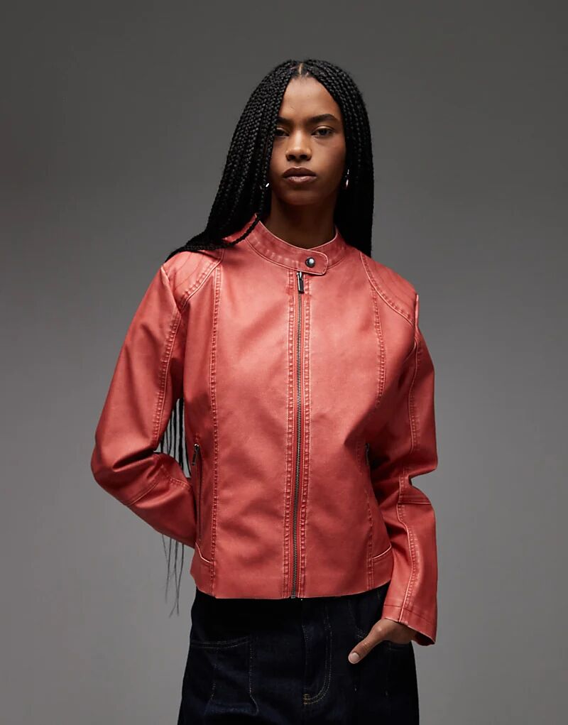 Байкерская куртка COLLUSION в выбеленном красном цвете
Байкерская куртка COLLUSION в выбеленном красном цвете