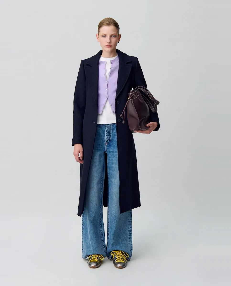 Женское длинное перекрестное шерстяное пальто Claudie Pierlot, черный
Женское длинное перекрестное шерстяное пальто Claudie Pierlot, черный