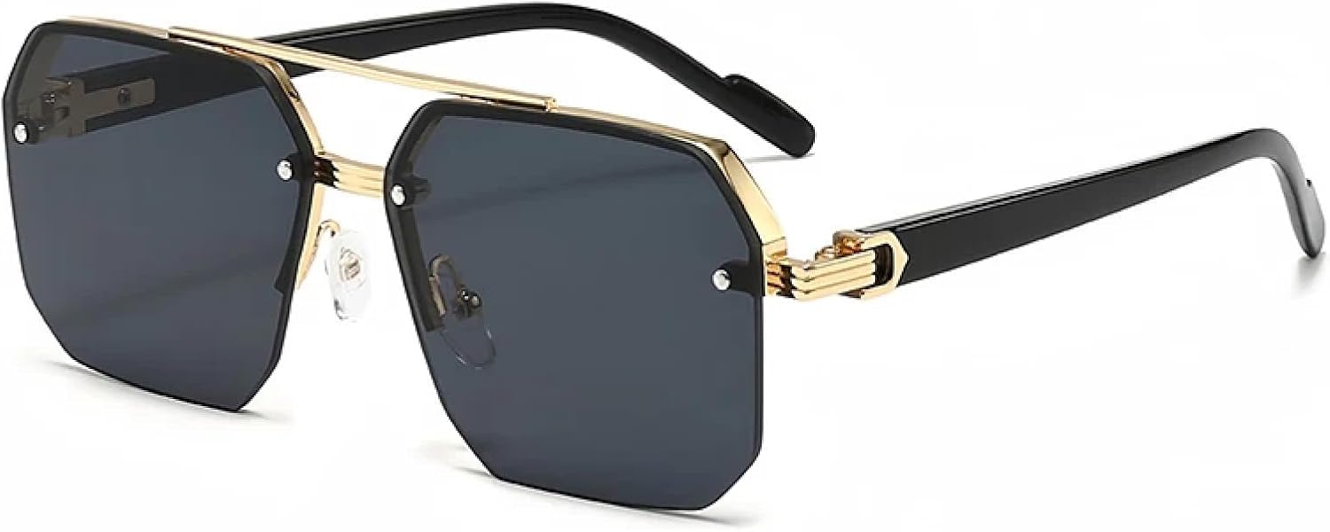 Мужские солнцезащитные очки в стиле ретро с двойной перемычкой и многоугольными металлическими линзами, модные градиентные очки с защитой от УФ-излучения UV400 TVTBBVV, Gold-grey
Мужские солнцезащитные очки в стиле ретро с двойной перемычкой и многоугольными металлическими линзами, модные градиентные очки с защитой от УФ-излучения UV400 TVTBBVV, Gold-grey