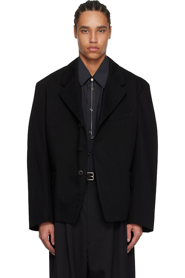 Однобортный классический рабочий пиджак Lemaire, черный
Однобортный классический рабочий пиджак Lemaire, черный