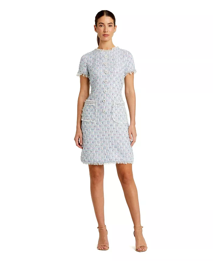 Женское платье-букле с цветочными пуговицами и жемчужными деталями Mac Duggal, синий
Женское платье-букле с цветочными пуговицами и жемчужными деталями Mac Duggal, синий