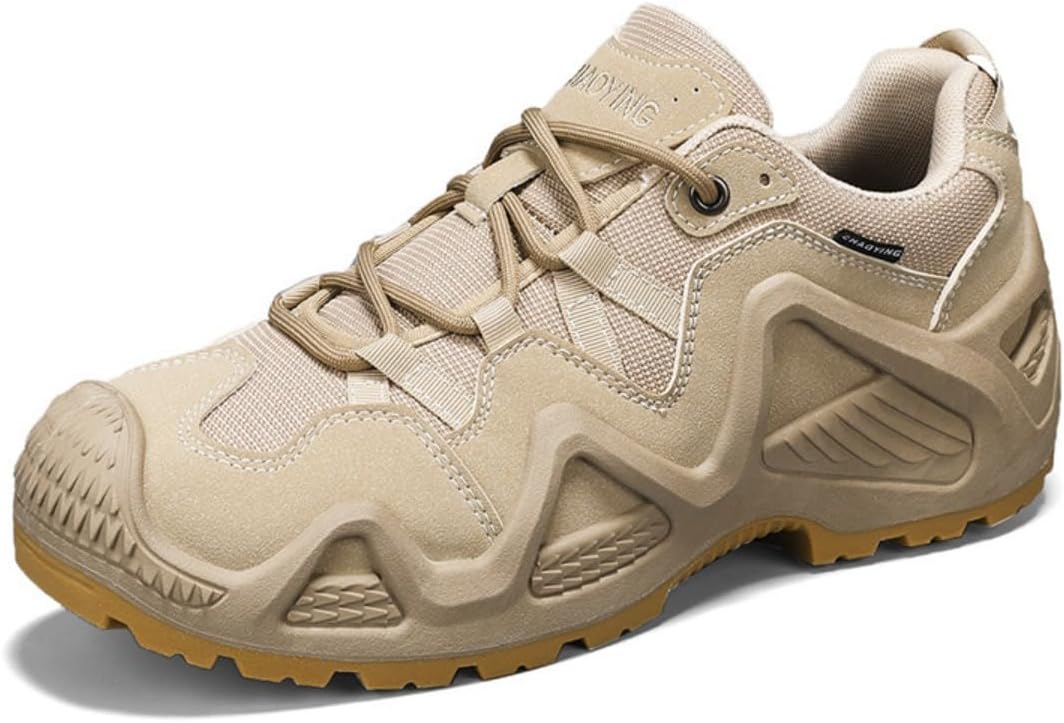 Мужские тактические треккинговые кроссовки с прочным верхом из сетки и ПУ, противоскользящие, легкие, для походов, трейл-раннинга и работы, с подошвой для всех типов поверхностей Zixcplaz, бежевый
Мужские тактические треккинговые кроссовки с прочным верхом из сетки и ПУ, противоскользящие, легкие, для походов, трейл-раннинга и работы, с подошвой для всех типов поверхностей Zixcplaz, бежевый
