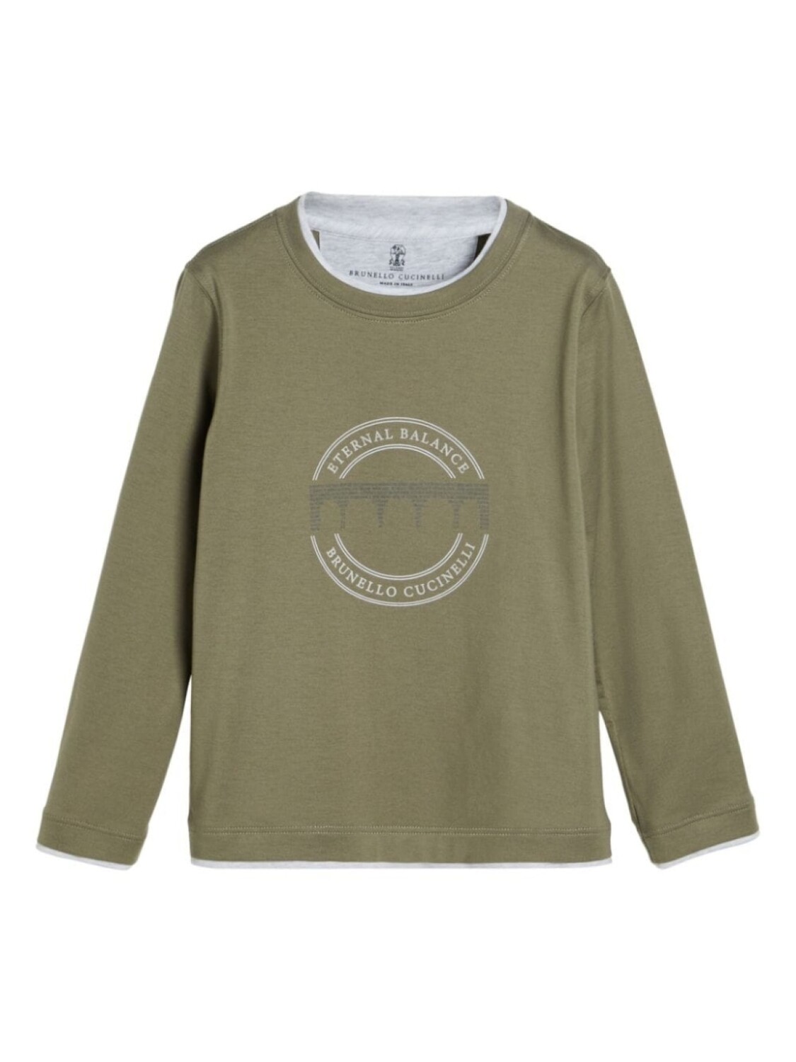 Brunello Cucinelli Kids футболка с искусственным многослойным принтом, зеленый
Brunello Cucinelli Kids футболка с искусственным многослойным принтом, зеленый