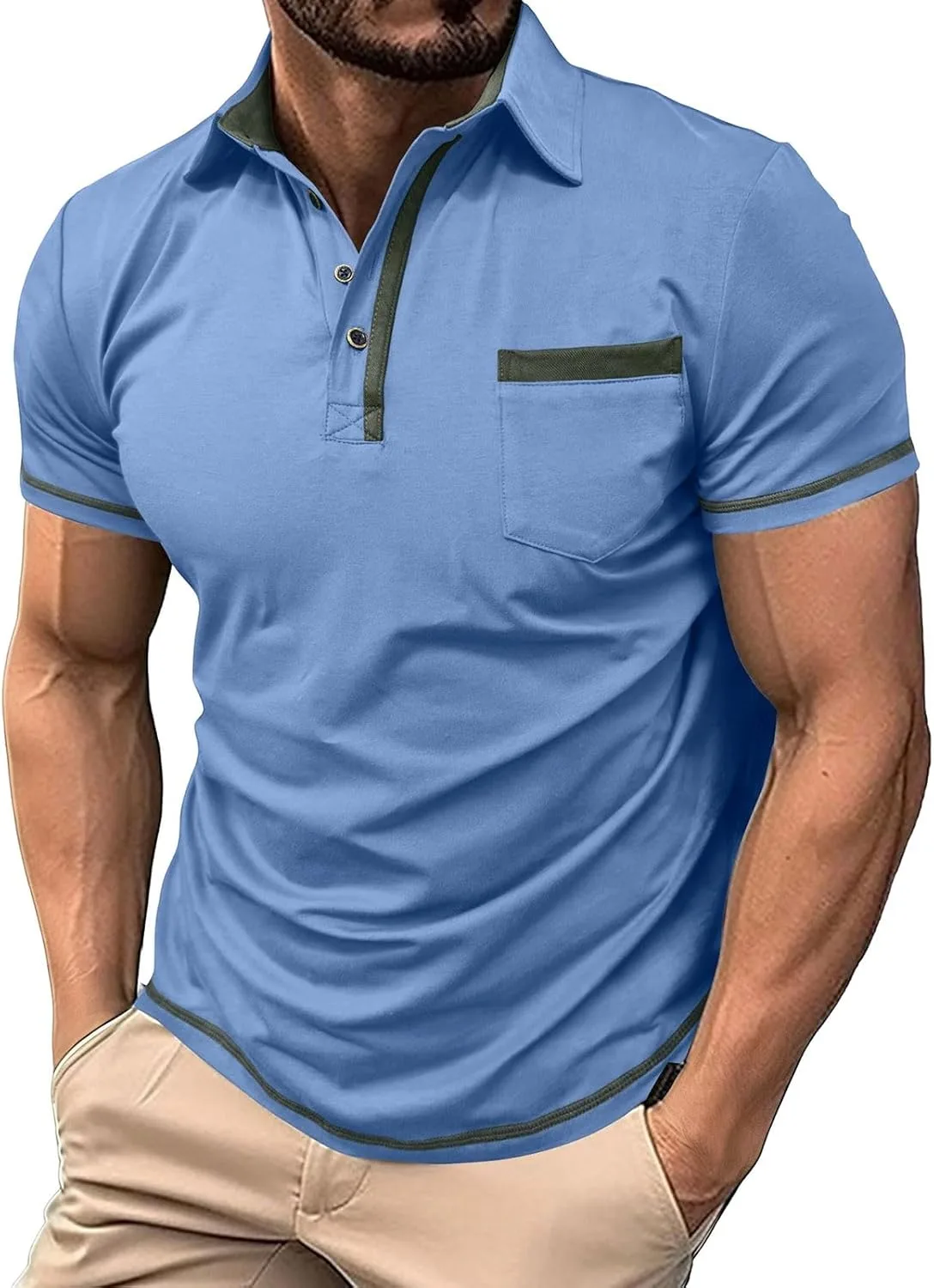 Футболка-поло для мужчин: Casual Slim Fit с карманом
Футболка-поло для мужчин: Casual Slim Fit с карманом