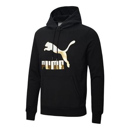 Толстовка classics printing drawstring black gold color Puma, черный 
Толстовка classics printing drawstring black gold color Puma, черный