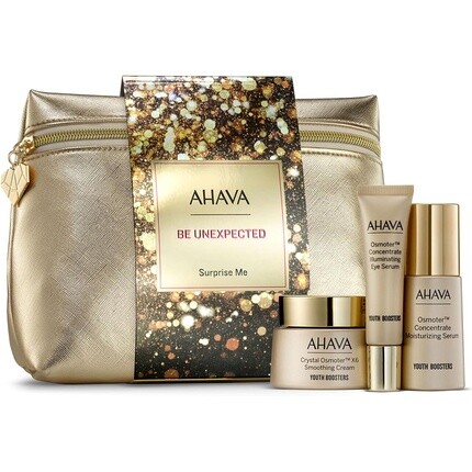 AHAVA Surprise Me Набор для ухода за кожей с Osmoter Concentrate Увлажняющая сыворотка 30 мл Crystal Osmoter x6 Разглаживающий крем 50 мл Osmoter Concentrate Осветляющая сыворотка для глаз 15 мл 
AHAVA Surprise Me Набор для ухода за кожей с Osmoter Concentrate Увлажняющая сыворотка 30 мл Crystal Osmoter x6 Разглаживающий крем 50 мл Osmoter Concentrate Осветляющая сыворотка для глаз 15 мл