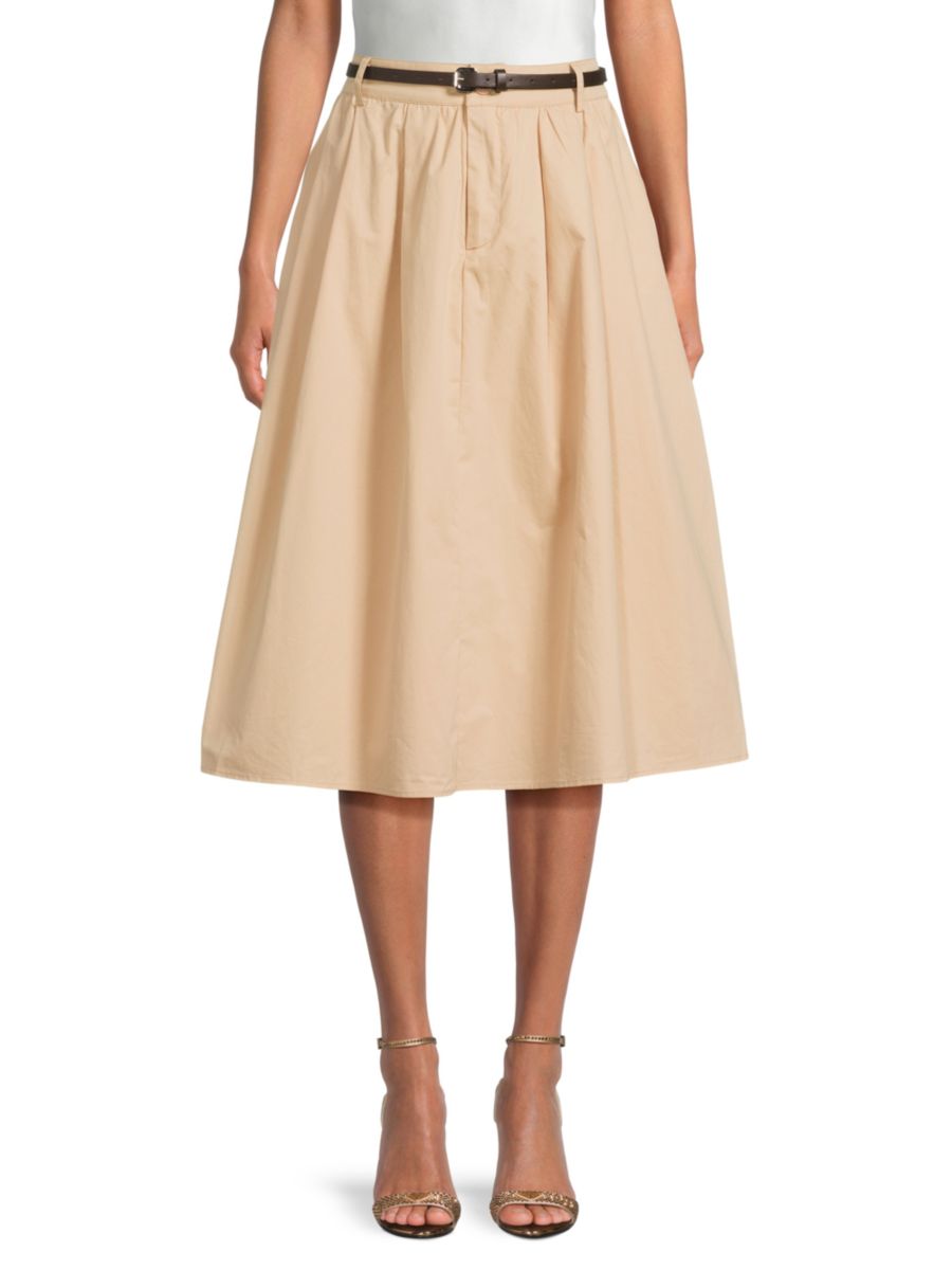 Юбка миди А-силуэта из хлопка с поясом Wdny, бежевый
Юбка миди А-силуэта из хлопка с поясом Wdny, бежевый