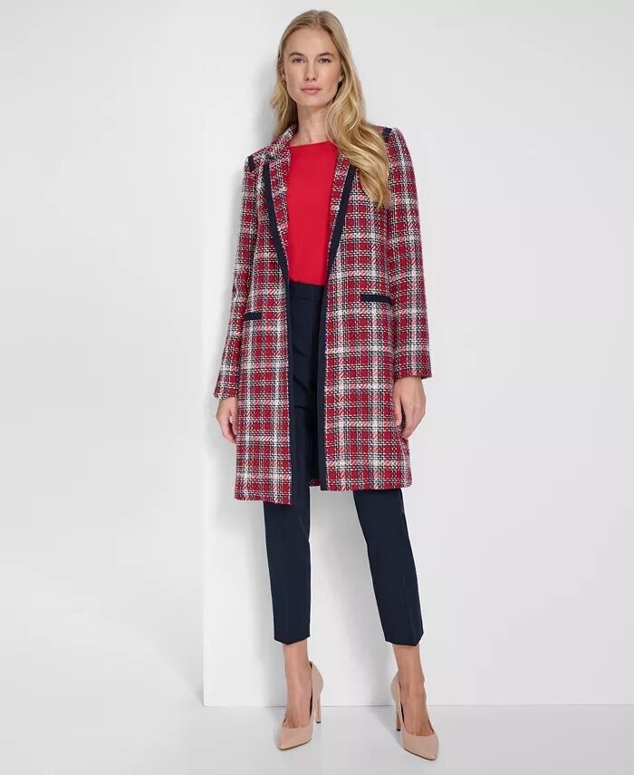 Женский твидовый пиджак с открытым передом, топ с длинными рукавами, вырезом-лодочкой и завязками, а также брюки в полоску со средней посадкой и длиной до щиколотки Tommy Hilfiger, синий
Женский твидовый пиджак с открытым передом, топ с длинными рукавами, вырезом-лодочкой и завязками, а также брюки в полоску со средней посадкой и длиной до щиколотки Tommy Hilfiger, синий