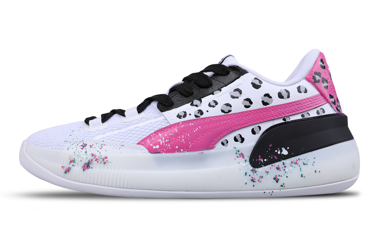 Clyde Hardwood Амортизирующие нескользящие дышащие поддерживающие низкие баскетбольные кроссовки мужские розовые белые PUMA, Hunting Time Style.1
Clyde Hardwood Амортизирующие нескользящие дышащие поддерживающие низкие баскетбольные кроссовки мужские розовые белые PUMA, Hunting Time Style.1