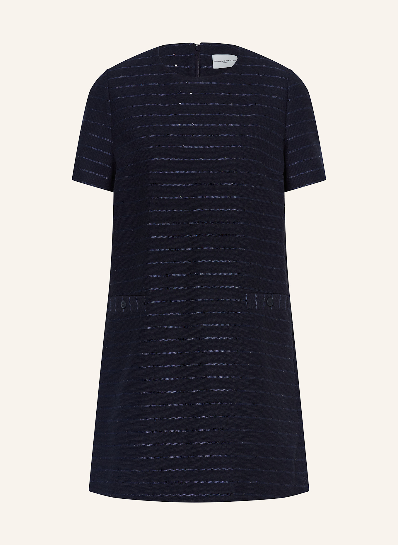 Платье с блестящей пряжей и пайетками Claudie Pierlot, синий 
Платье с блестящей пряжей и пайетками Claudie Pierlot, синий