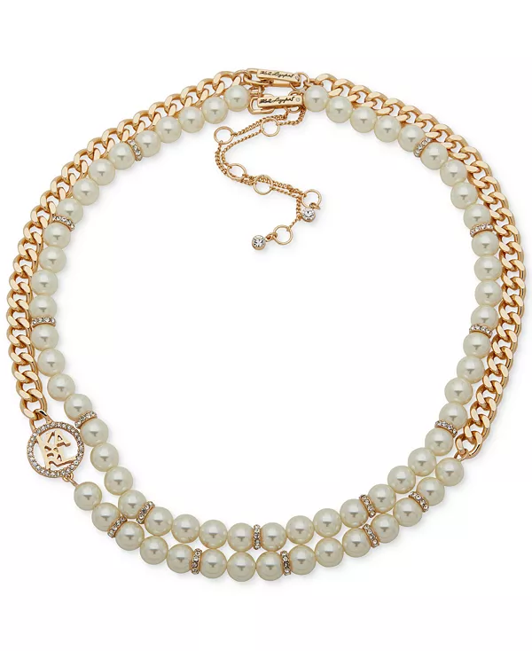 Двойное ожерелье из искусственного жемчуга золотистого оттенка с омега-цепочкой, 16 дюймов + удлинитель 3 дюйма Karl Lagerfeld Paris, pearl
Двойное ожерелье из искусственного жемчуга золотистого оттенка с омега-цепочкой, 16 дюймов + удлинитель 3 дюйма Karl Lagerfeld Paris, pearl