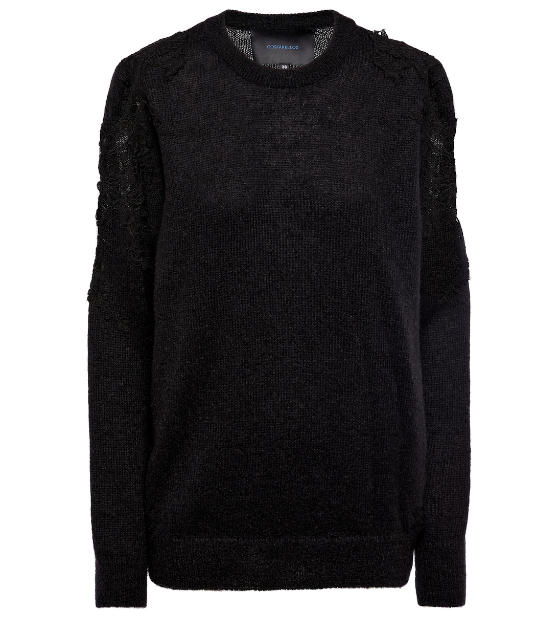 Свитер с кружевной аппликацией Mattie Costarellos, черный
Свитер с кружевной аппликацией Mattie Costarellos, черный