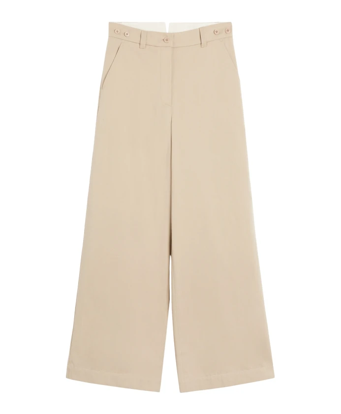 Брюки из хлопчатобумажной габардины с широкими штанинами Weekend Max Mara, бежевый
Брюки из хлопчатобумажной габардины с широкими штанинами Weekend Max Mara, бежевый