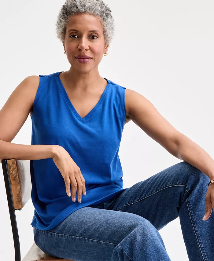 Женский топ с V-образным вырезом Style & Co, синий
Женский топ с V-образным вырезом Style & Co, синий
