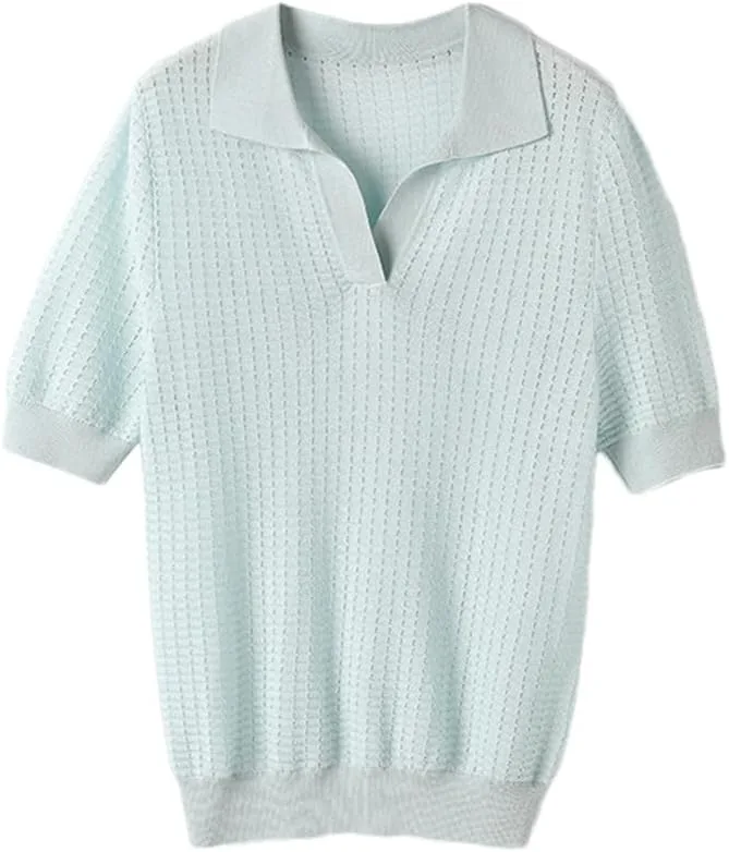 Женская поло с воротником-стойкой и коротким рукавом
Женская поло с воротником-стойкой и коротким рукавом