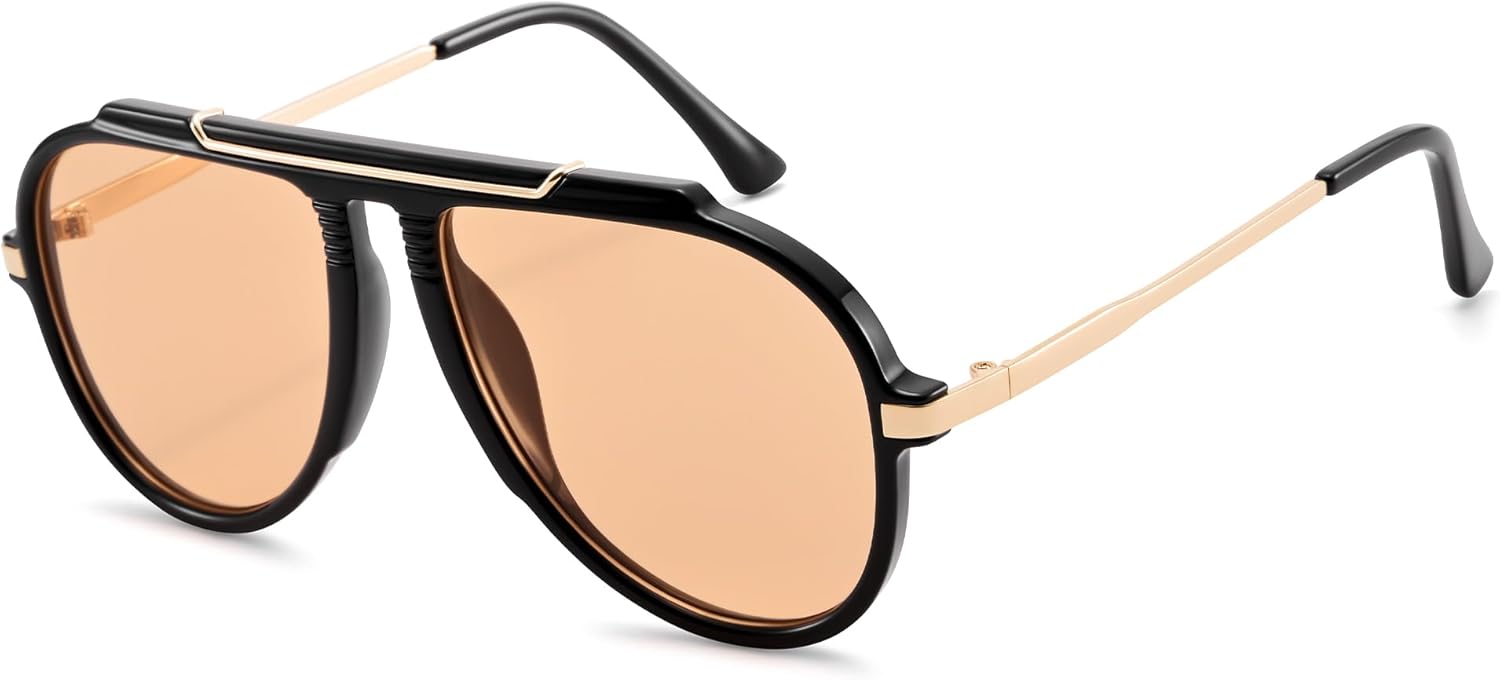 Солнцезащитные очки-авиаторы COASION большого размера для женщин, ретро-стиль 70-х, овальная оправа и линзы бордового цвета, милые солнцезащитные очки, Black Frame/Champagne Lens
Солнцезащитные очки-авиаторы COASION большого размера для женщин, ретро-стиль 70-х, овальная оправа и линзы бордового цвета, милые солнцезащитные очки, Black Frame/Champagne Lens