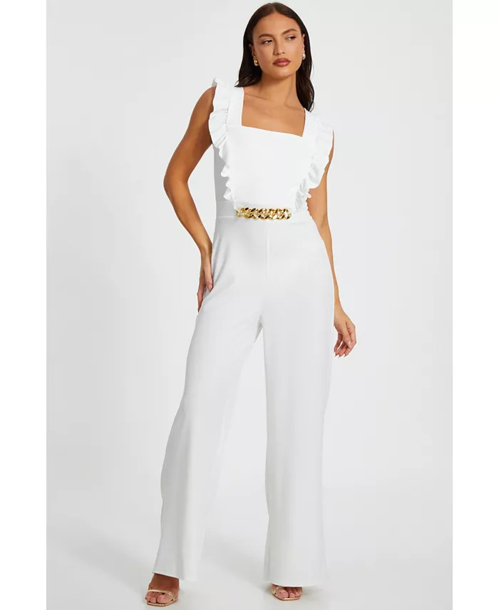 Женский комбинезон Scuba Crepe с цепочкой и рюшами спереди QUIZ, белый
Женский комбинезон Scuba Crepe с цепочкой и рюшами спереди QUIZ, белый