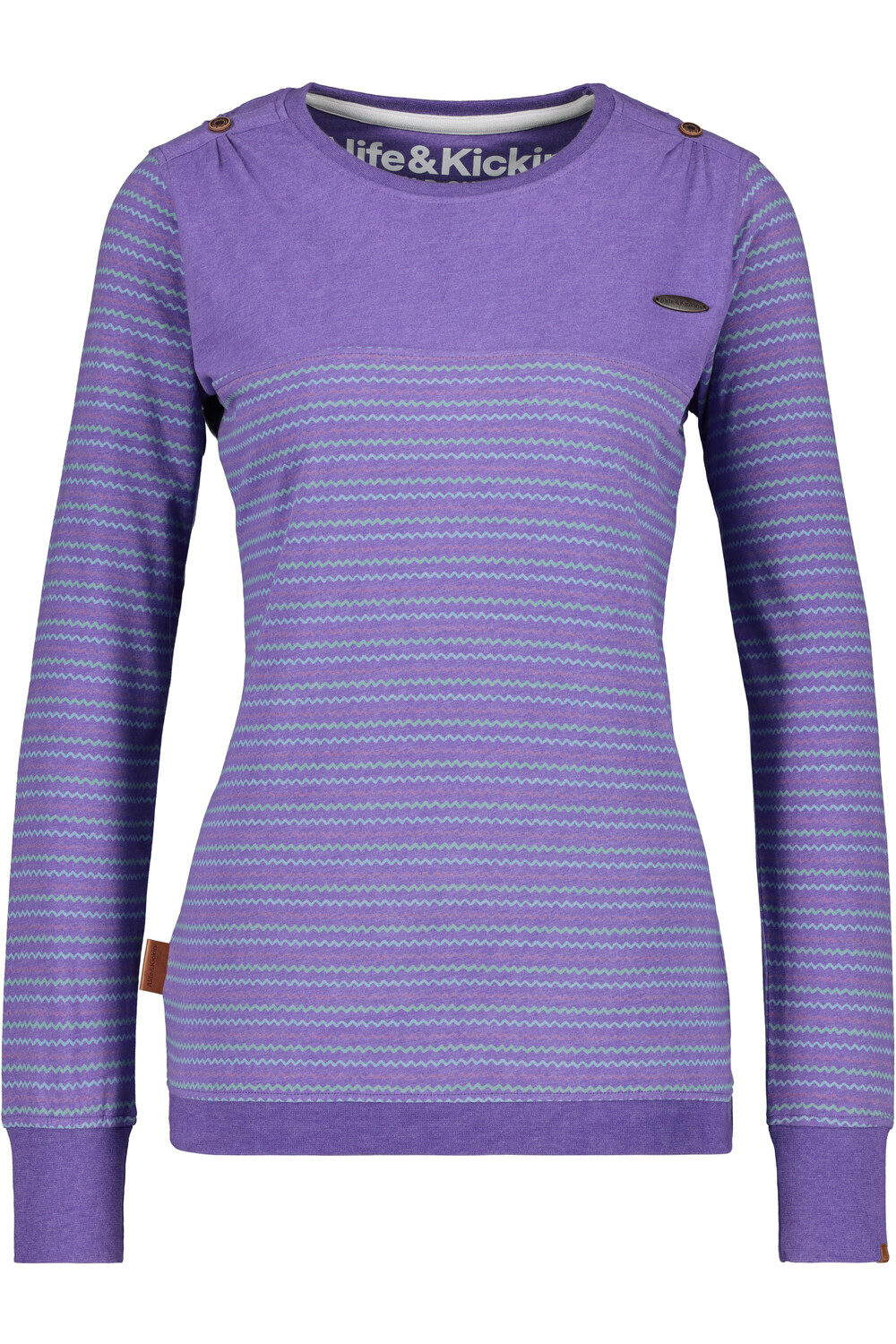 Лонгслив alife and kickin, Langarmshirt, Pullover, Longshirt LeonieAK, фиолетовый
Лонгслив alife and kickin, Langarmshirt, Pullover, Longshirt LeonieAK, фиолетовый