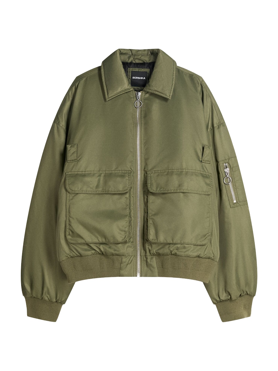 Куртка межсезонная Bershka, хаки
Куртка межсезонная Bershka, хаки